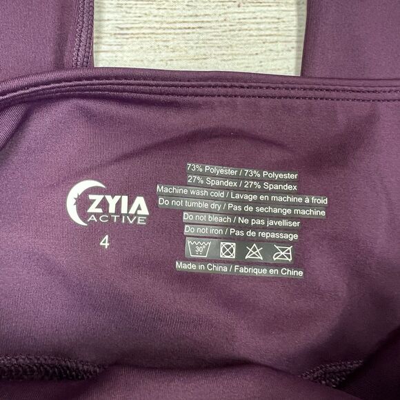 Ziya Active Purple Cropped Leggings Pants Workout Size 4 - Picture 7 of 10